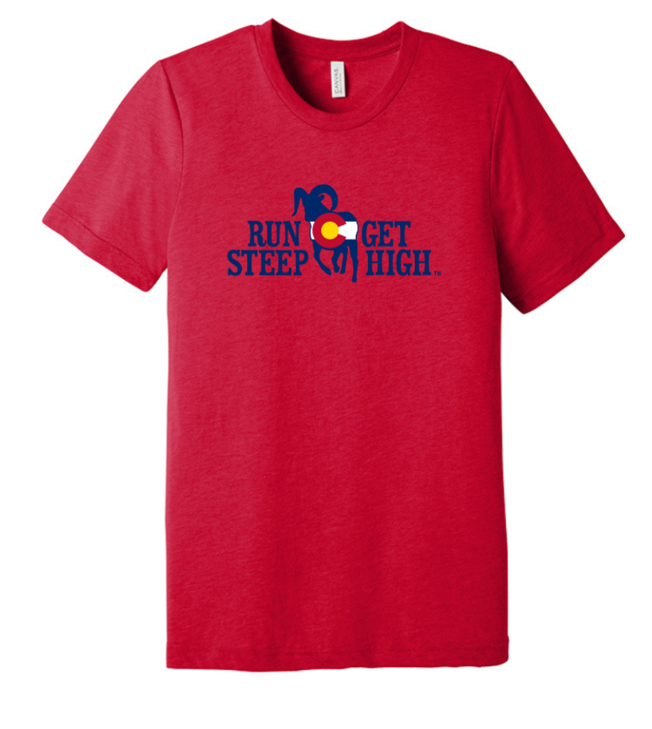 Run Steep Get High Colorado Unisex Triblend Tee