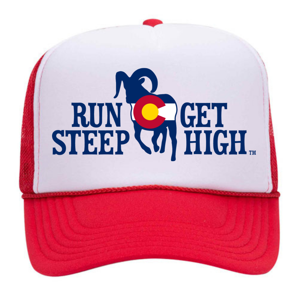 Run Steep Get High Colorado Foamie Trucker
