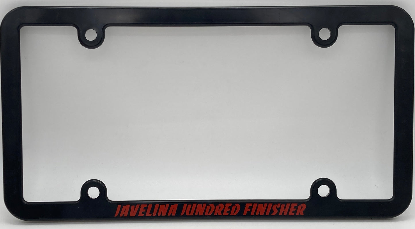Javelina Jundred Finisher License Plate Frame