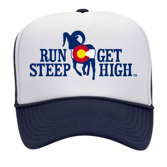 Run Steep Get High Colorado Foamie Trucker